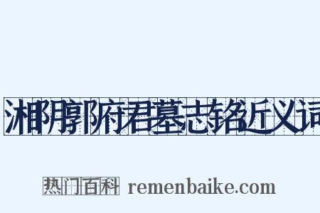 湘阴郭府君墓志铭近义词是什么意思的图片